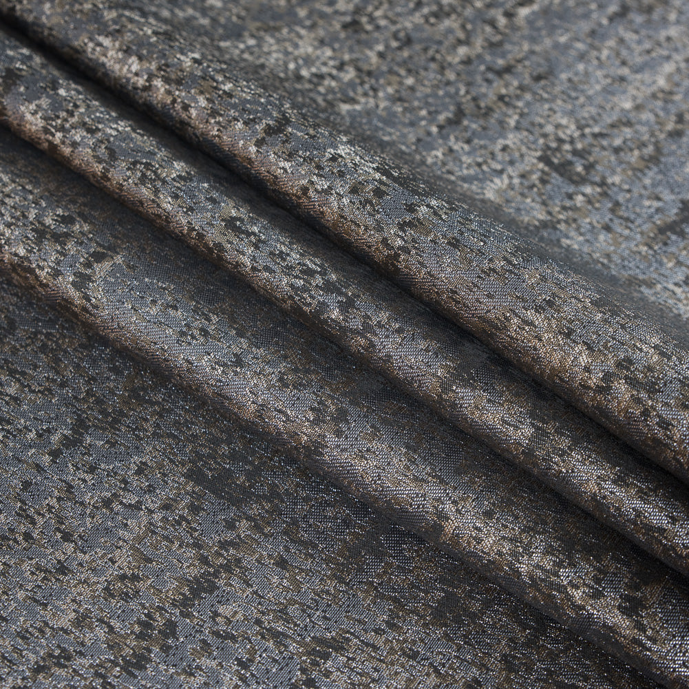 Metallic Gray and Wood Ash Abstract Brocade