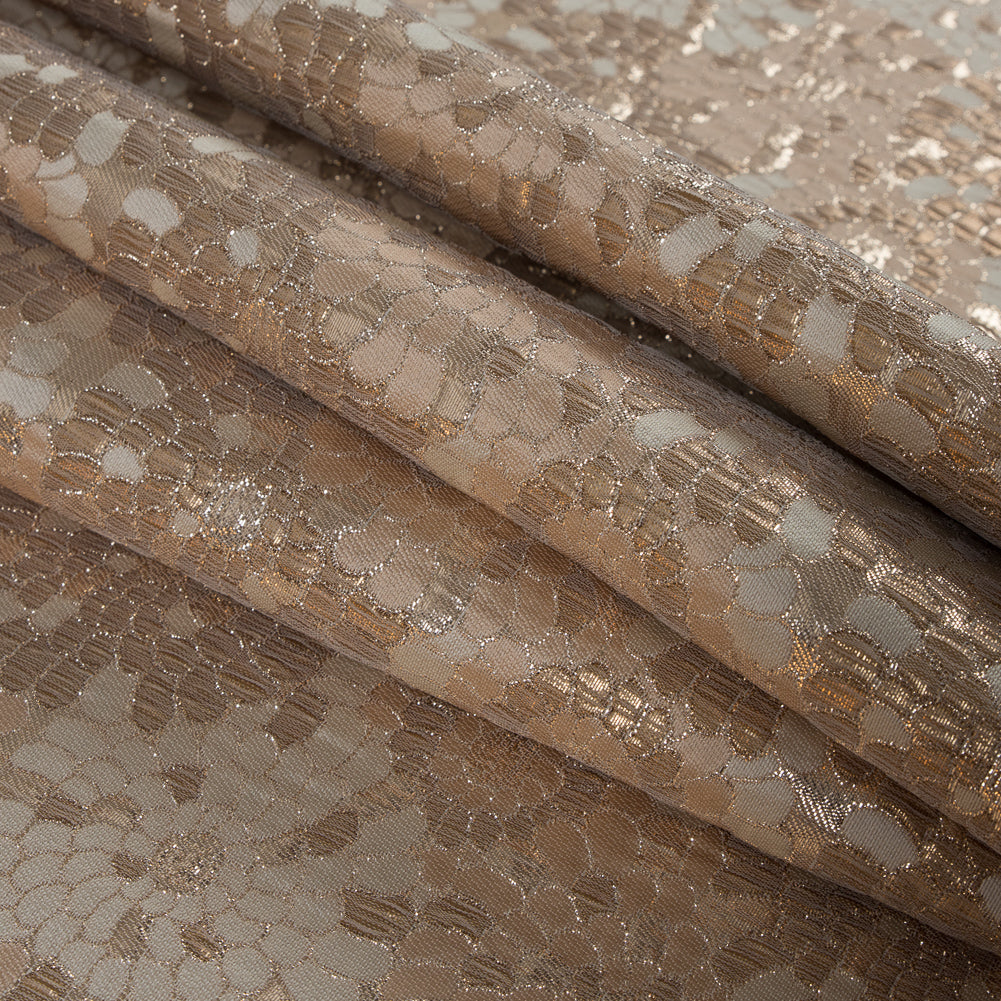 Metallic Gold and Sun Kiss Beige Floral Brocade