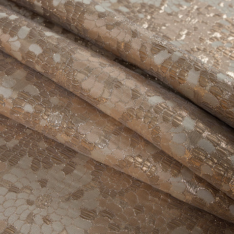 Metallic Gold and Sun Kiss Beige Floral Brocade