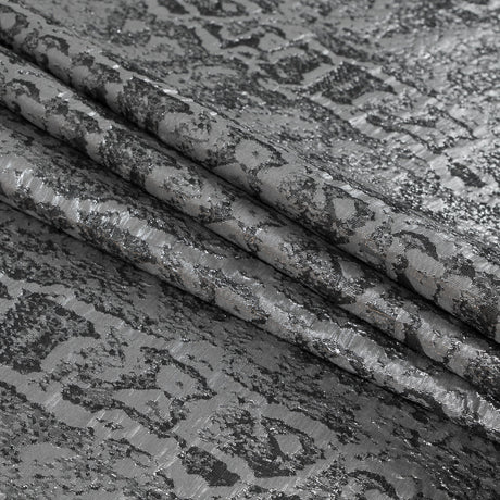 Metallic Silver Abstract Brocade