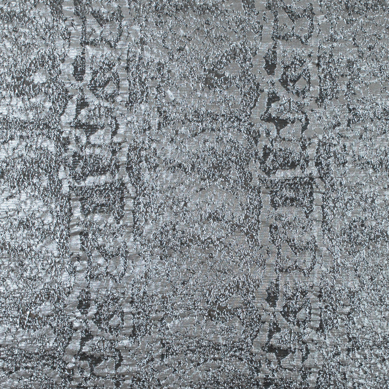 Metallic Silver Abstract Brocade