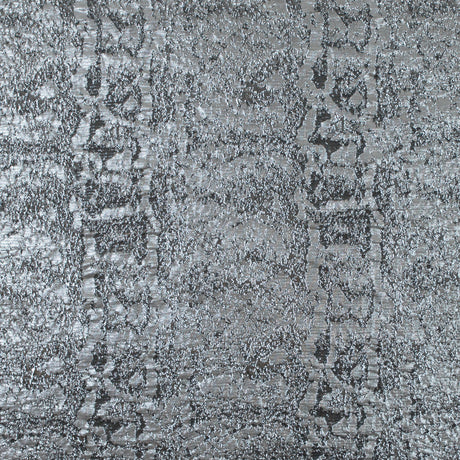 Metallic Silver Abstract Brocade