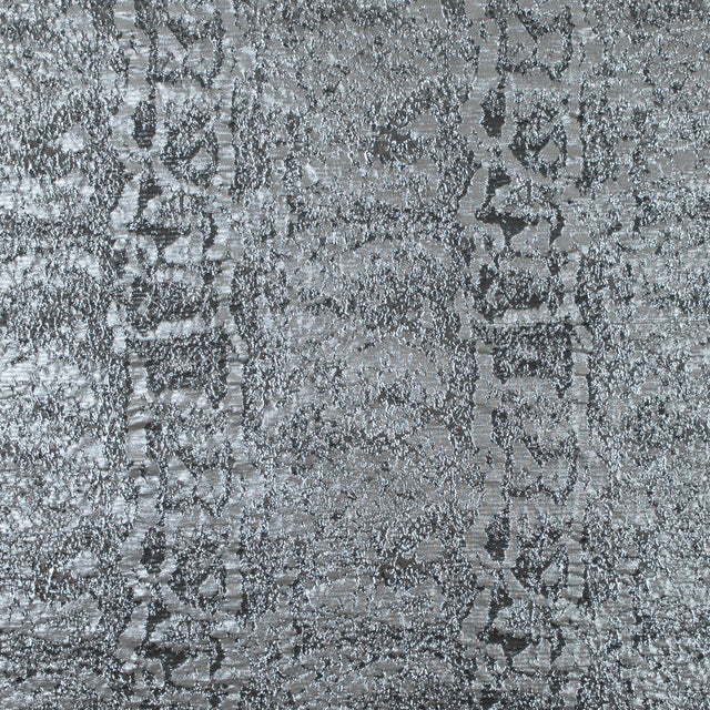 Metallic Silver Abstract Brocade