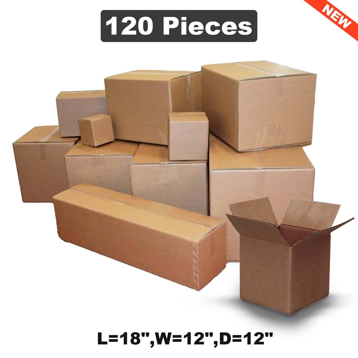 Versatile Shipping & Packing Boxes L-18",W-12",D-12" for Secure and Reliable Packaging
