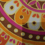 Famous NYC Designer Marigold and Magenta Printed Floral Panel