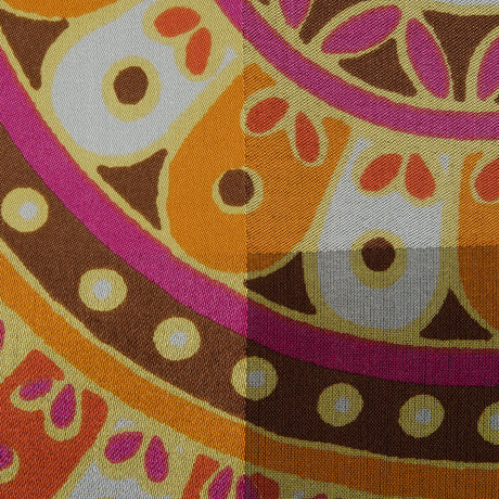 Famous NYC Designer Marigold and Magenta Printed Floral Panel