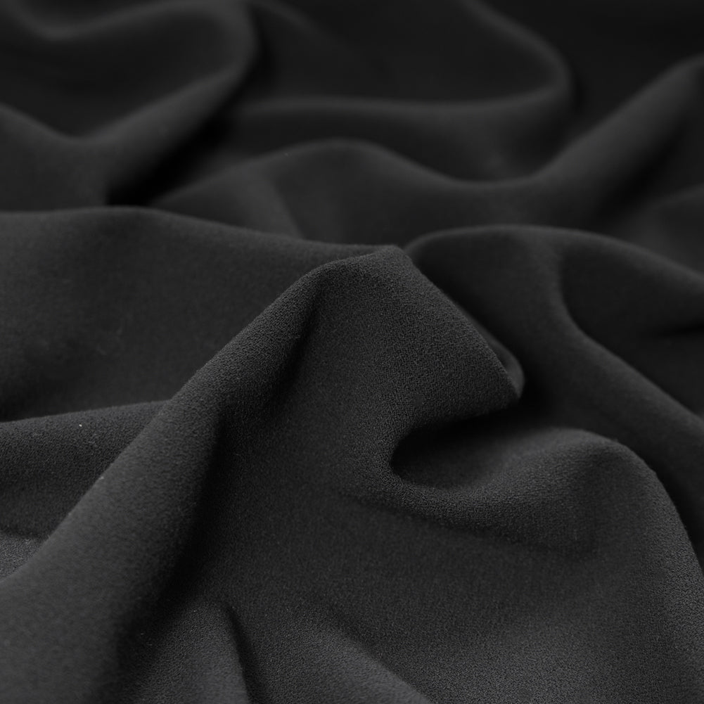 Italian Black Blended Rayon Crepe