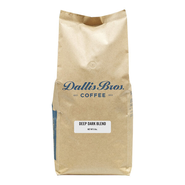 Dallis Bros Deep Dark Blend Whole Bean Coffee 5 lb. - 2/Case