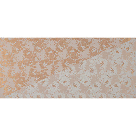 Metallic Butterscotch and White Lacey Floral Brocade