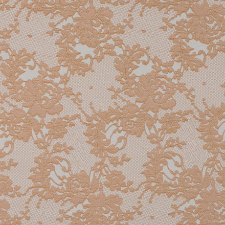 Metallic Butterscotch and White Lacey Floral Brocade