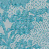Metallic Bluebird and White Lacey Floral Brocade