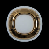 White and Gold 2-Piece Plastic Button - 48L/30.5mm