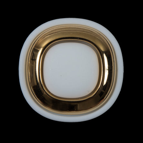 White and Gold 2-Piece Plastic Button - 48L/30.5mm