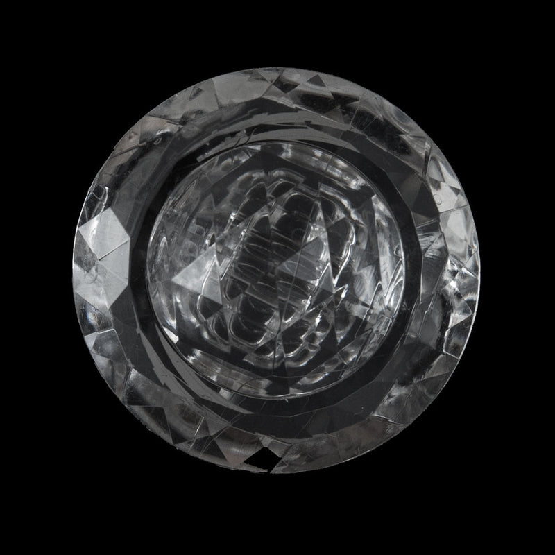 Clear Faceted Plastic Shank Back Button - 45L/29mm
