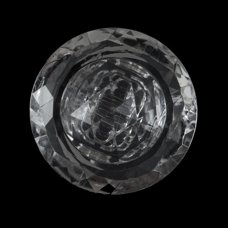 Clear Faceted Plastic Shank Back Button - 45L/29mm
