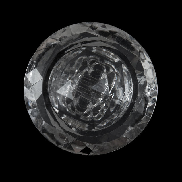 Clear Faceted Plastic Shank Back Button - 45L/29mm