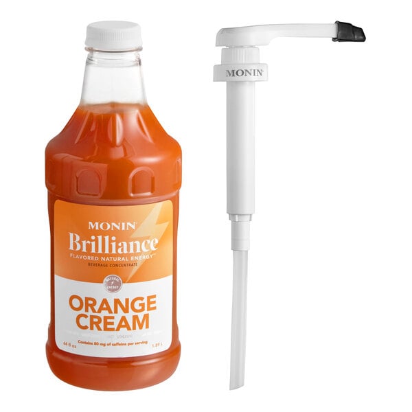 Monin Brilliance Orange Cream Natural 5:1 Energy Concentrate 64 fl. oz. - 4/Case
