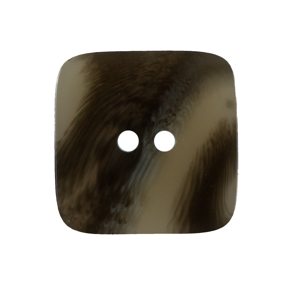 Olive Gray Square Two-Hole Plastic Button - 44L/28mm