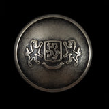 Silver Double Lion Crest Metal Shank Back Button - 44L/28mm