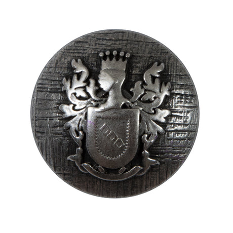 Silver Coat of Arms Crest Metal Shank Back Button - 44L/28mm