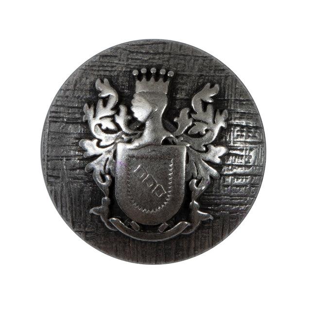 Silver Coat of Arms Crest Metal Shank Back Button - 44L/28mm