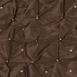 Desert Palm and Gold Pintucked Polyester Shantung
