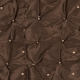Desert Palm and Gold Pintucked Polyester Shantung