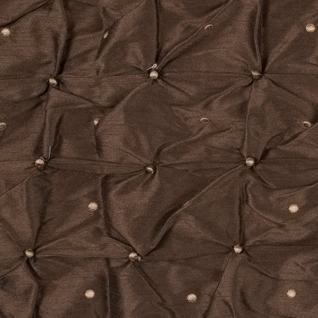 Desert Palm and Gold Pintucked Polyester Shantung