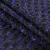Meadow Violet and Black Striped Peek-a-Boo Polyester Woven