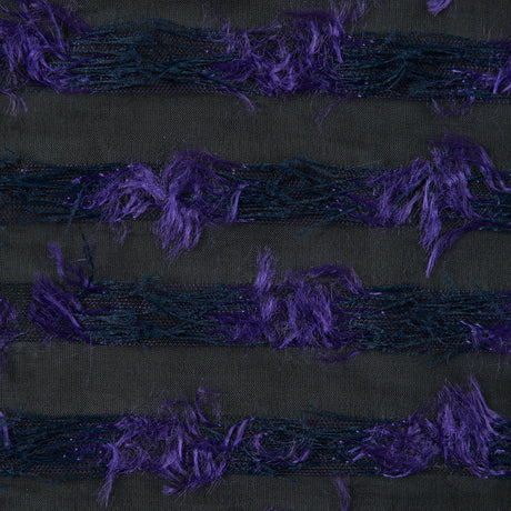 Meadow Violet and Black Striped Peek-a-Boo Polyester Woven