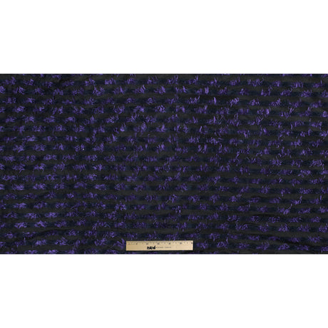 Meadow Violet and Black Striped Peek-a-Boo Polyester Woven