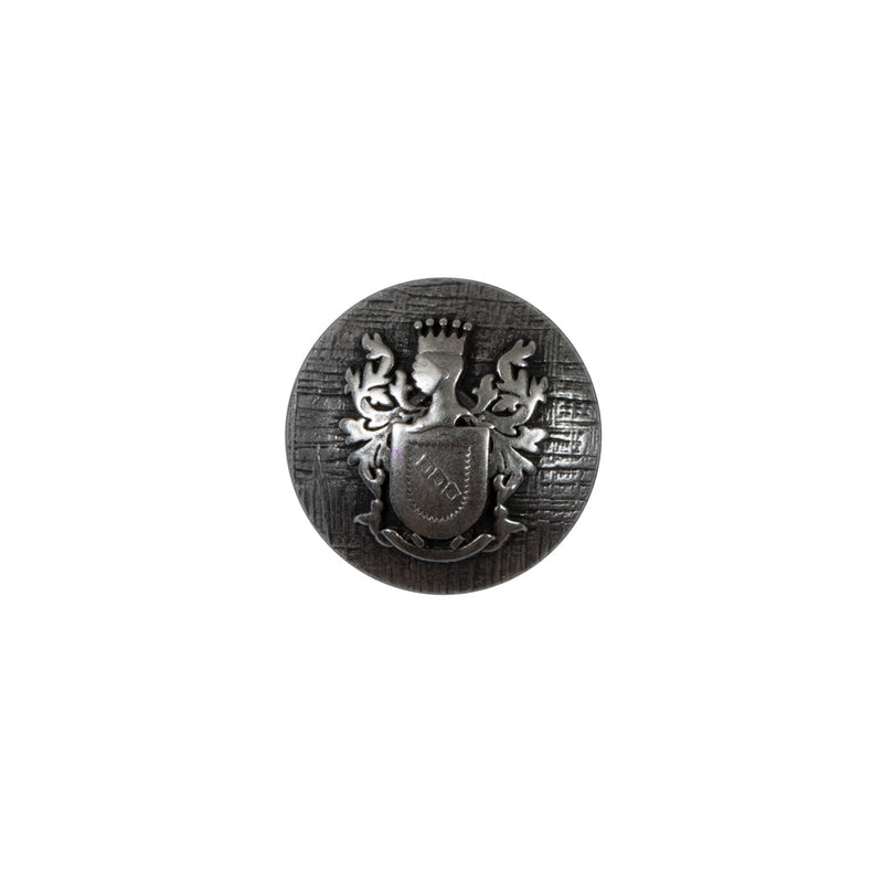 Silver Coat of Arms Crest Metal Button - 24L/15mm