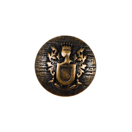 Antique Gold Coat of Arms Crest Metal Button - 35L/22mm