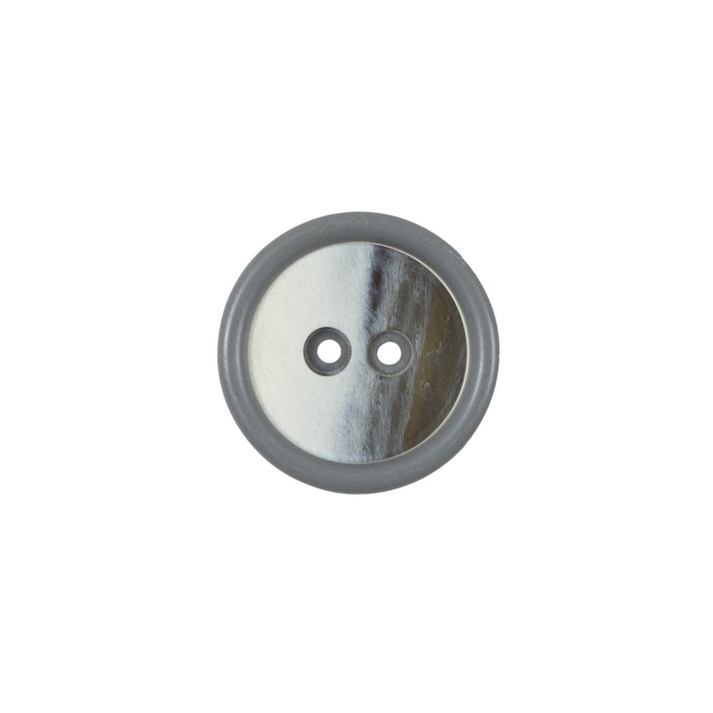 Gray, Beige and White 2-Hole Plastic Button - 24L/15mm