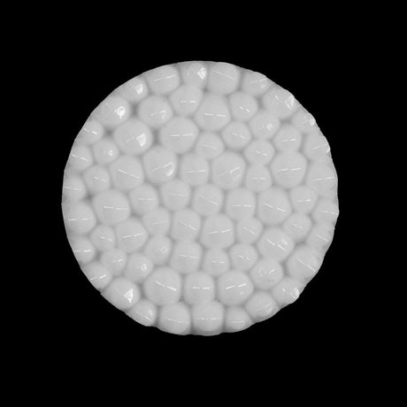 White Beveled 3-Dimensional Dotted Shank Back Button - 44L/28mm