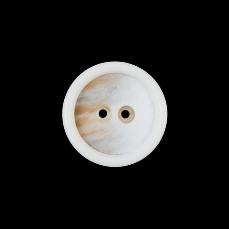 Ivory, Beige and Gray 2-Hole Plastic Button - 33L/21mm