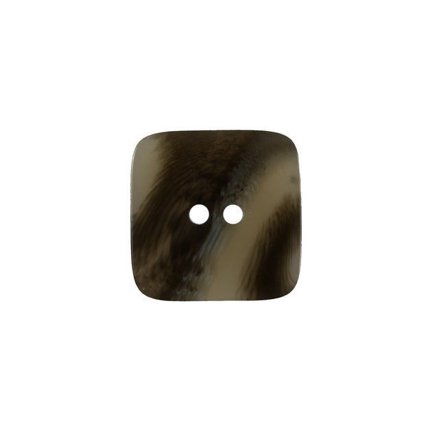 Olive Gray Square Two-Hole Plastic Button - 24L/15mm