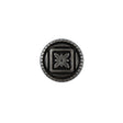 Silver Floral Etched Metal Shank Back Button - 24L/15mm