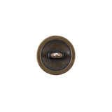 Bronze Floral Etched Metal Shank Back Button - 24L/15mm