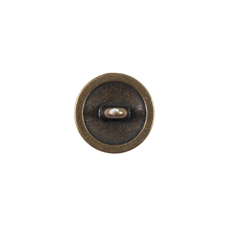 Bronze Floral Etched Metal Shank Back Button - 24L/15mm