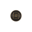 Bronze Floral Etched Metal Shank Back Button - 24L/15mm