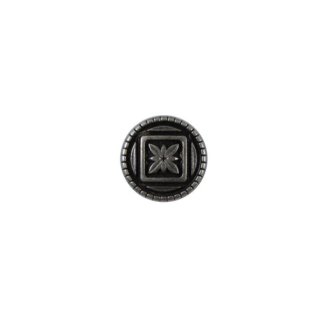Silver Etched Metal Button - 18L/11.5mm