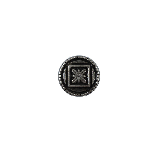 Silver Etched Metal Button - 18L/11.5mm