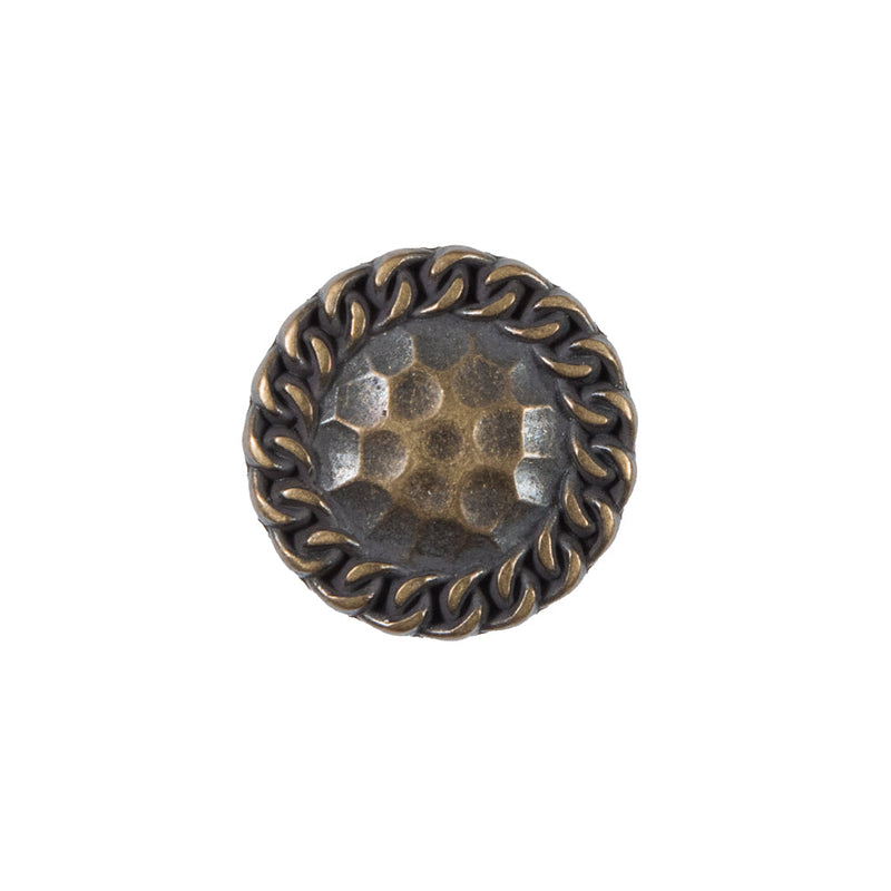 Antique Gold Etched Metal Button - 32L/20mm