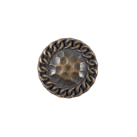 Antique Gold Etched Metal Button - 32L/20mm