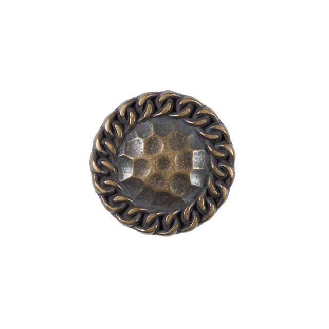 Antique Gold Etched Metal Button - 32L/20mm