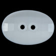 White Bevel Cut 2-Hole Oval Button - 64L/40.5mm
