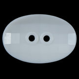 White Bevel Cut 2-Hole Oval Button - 64L/40.5mm
