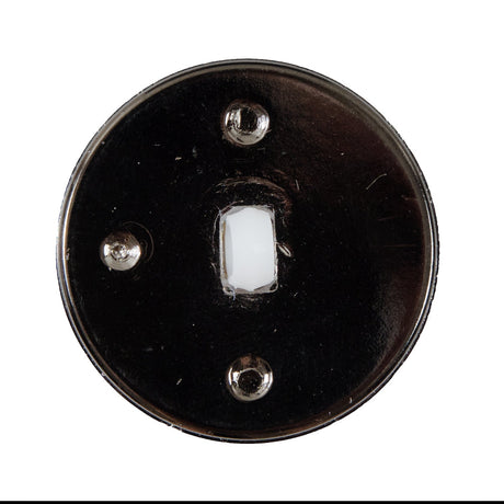 White and Gunmetal Plastic Shank-Back Button - 50L/32mm