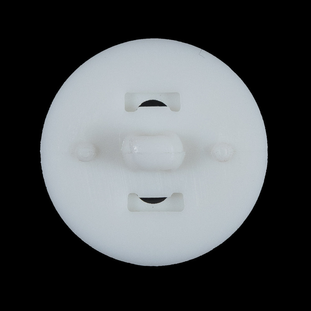 White Sewn Look Plastic Shank Back Button - 44L/28mm